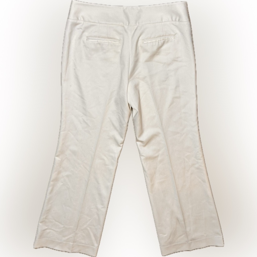 White House Black Market Legacy Flare Leg Beaded Closure Pants White 8R - Picture 4 of 7